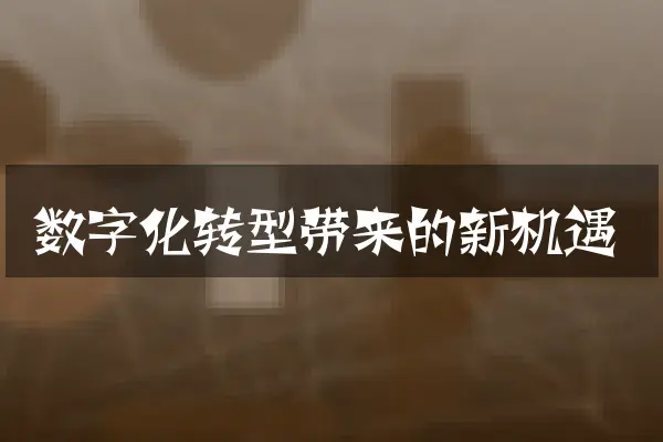 数字化转型带来的新机遇